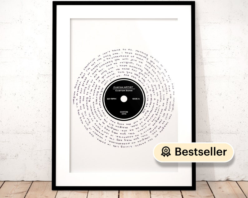 custom vinyl print vinyl record art personalized song etsy
