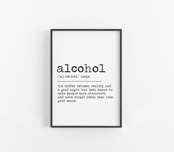 Alcohol Definition Funny Kitchen Sign Printable Wall Art - Etsy Alcohol Definition Funny Kitchen Sign Printable Wall Art - Etsy