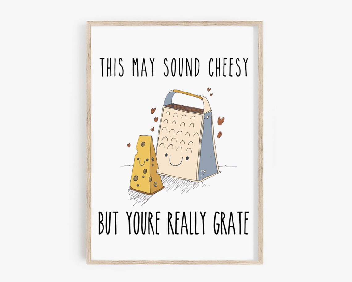 Cheese Pun Prints Set of 3 · Cute Kitchen Sign · Funny Cheese Sign ...