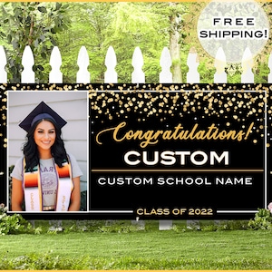 Custom Graduation Banner 2025 Outdoor with Photo · Congratulations Banner Design · Personalized Graduation Banner, Customizable Vinyl Banner