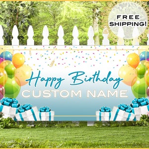 Custom Happy Birthday Banner • Personalized Happy Birthday Banner Backdrop • Rainbow Birthday Banner • Colorful Birthday Banner Vinyl Banner