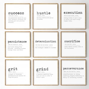 Motivational Wall Set of 9, Decor for Office, Success Quotes, Inspirational Wall Art for Office, Motivational Quotes for, Entrepreneur Gifts
