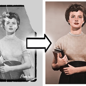 Photo Restoration Service and Colorization · Old Photos Restore and Repair, Picture Restore, Enhance Image, Retouch Torn, Ripped, Scratched