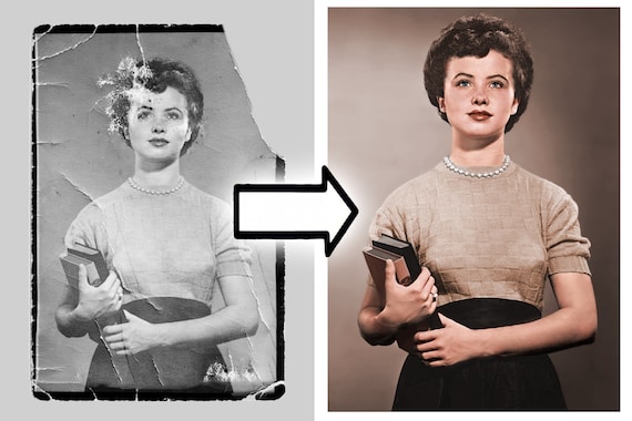 Photo Restoration Service and Colorization · Old Photos Restore and Repair, Picture Restore, Enhance Image, Retouch Torn, Ripped, Scratched