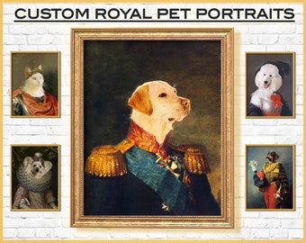 Custom Royal Pet Portrait from Photo • Custom Dog Portrait • Personalized Pet Portrait, Royal Pet Painting, Dog Mom Gift, Dog Dad, Pet Lover