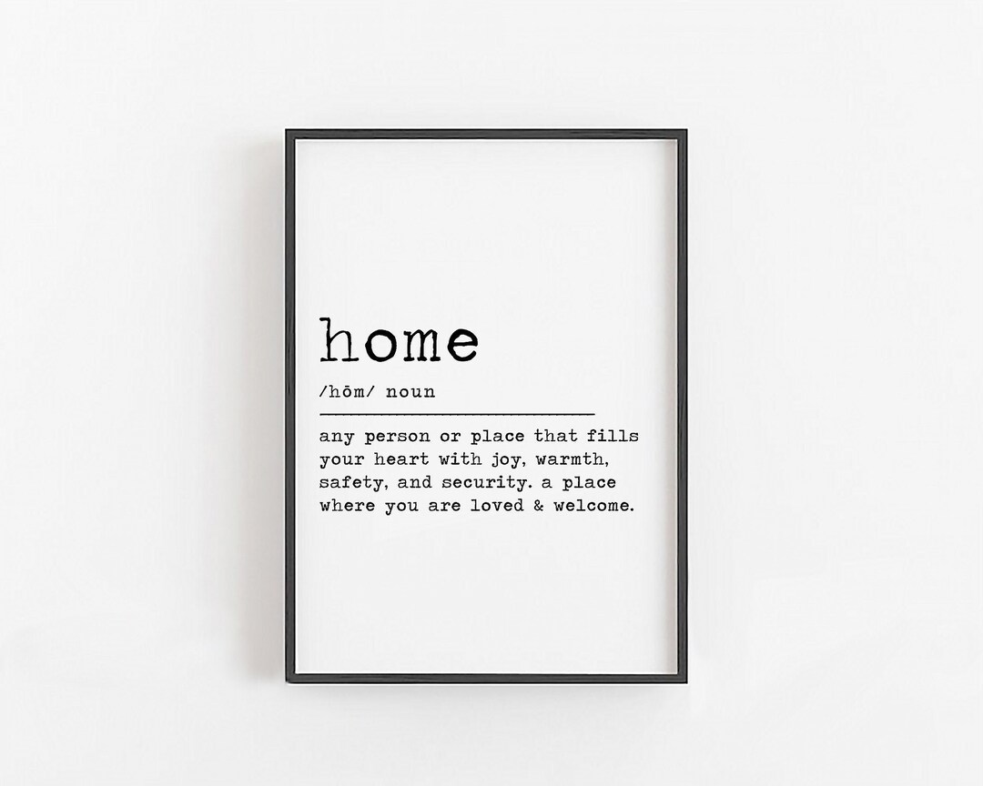 Home Definition Sign Home Definition Wall Art Home Sign Etsy