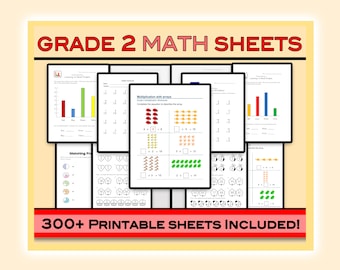 Second Grade Math Worksheets (300+ Sheets) · Grade 2 Math Worksheets · Second Grade Quarantine Printables ·  2nd Grade Homeschool Workbook