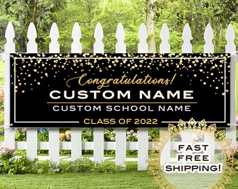 Custom Graduation Banner 2026 Outdoor · Congratulations Banner 2026 · Personalized Graduation Banner · Customizable Vinyl Graduation Banner