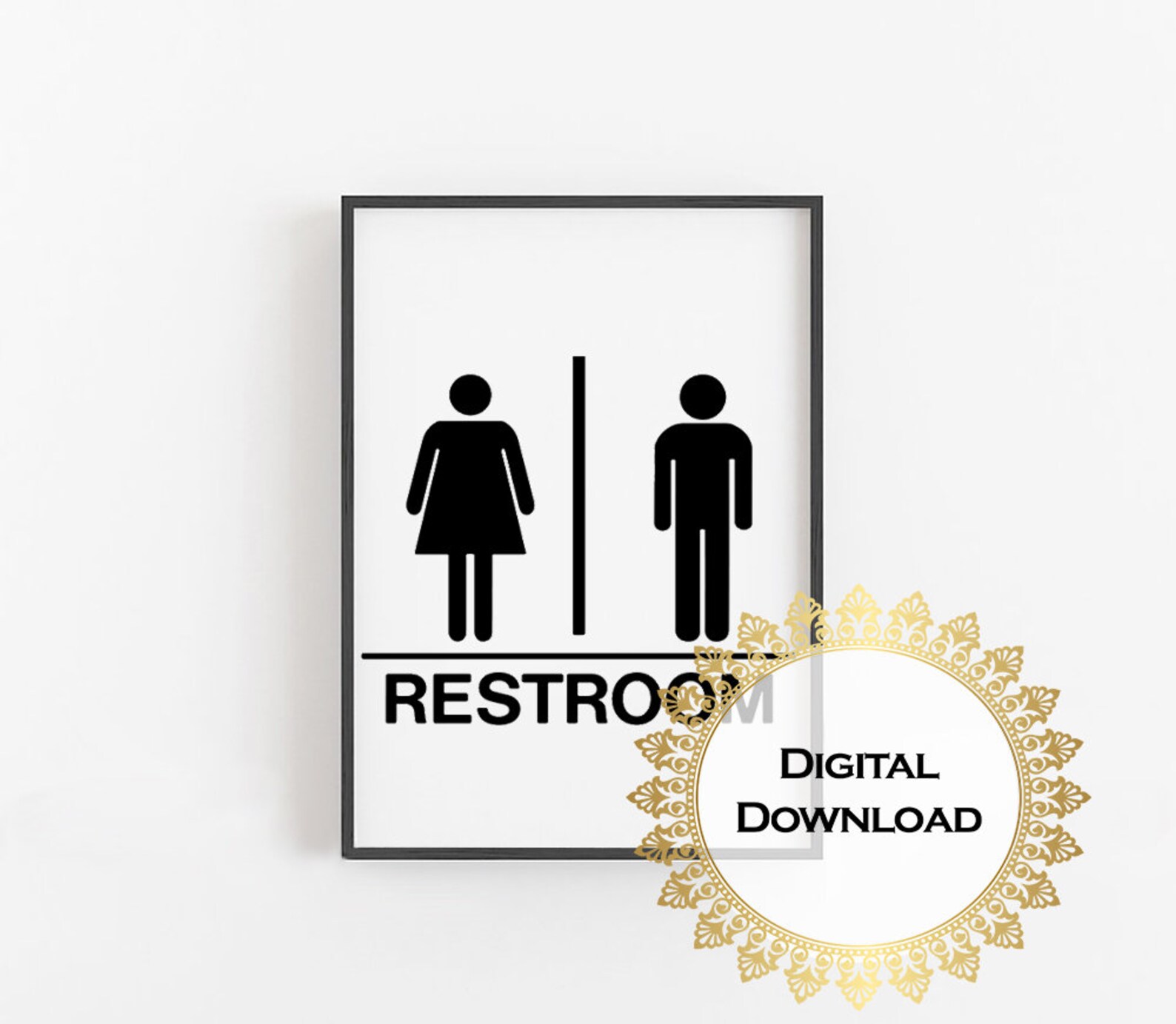 Mens Womens Bathroom Sign Restroom Bathroom Printable Decor | Etsy