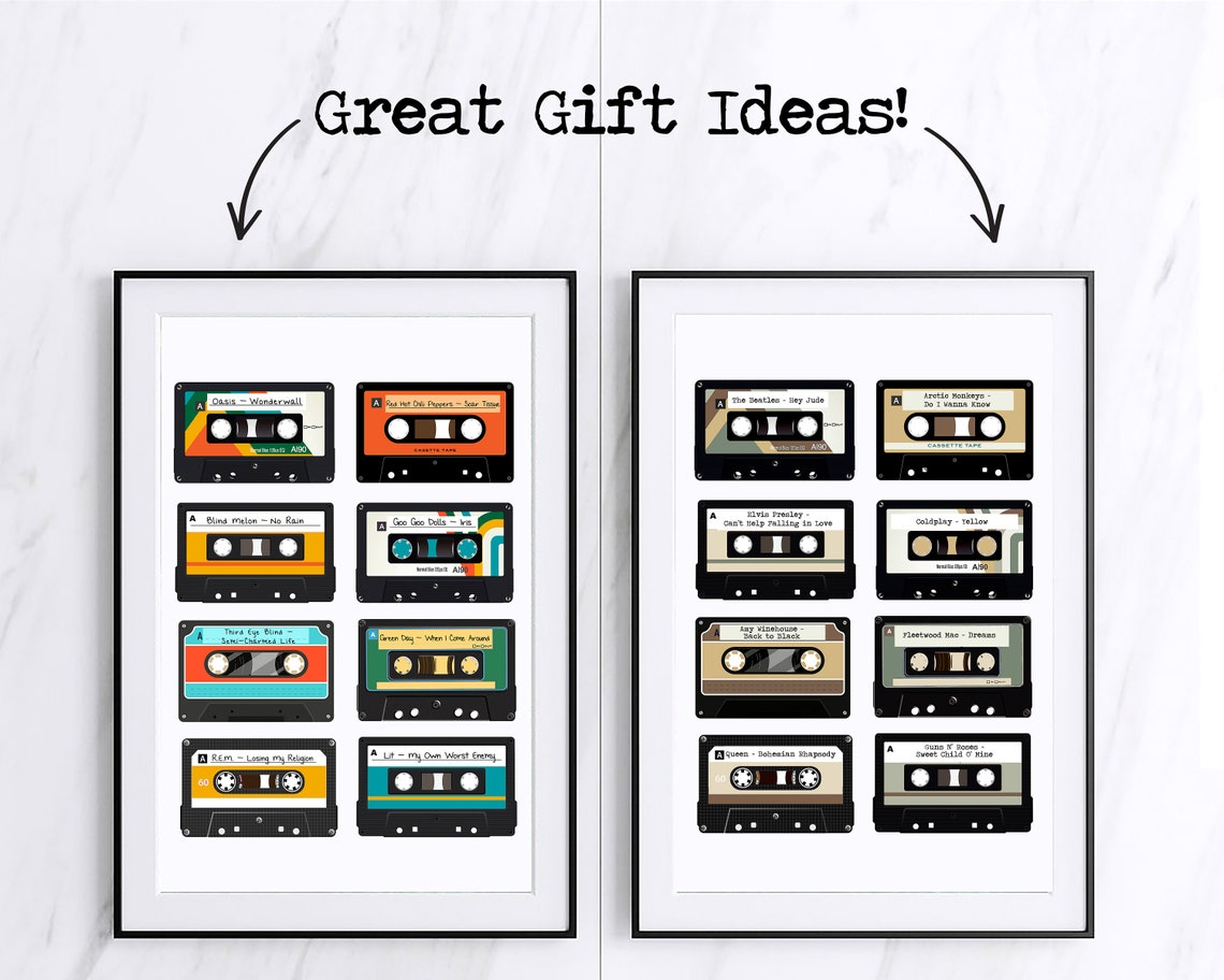 Custom Cassette Print Retro Cassette Poster Personalized | Etsy