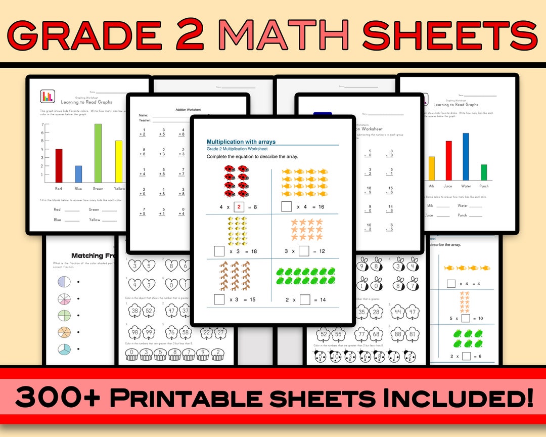 Second Grade Math Worksheets 300 Sheets Grade 2 Math Worksheets Second