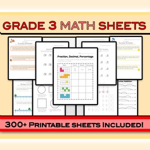 Third Grade Math Worksheets (300+ Sheets) · Grade 3 Math Worksheets · Third Grade Homework Printables ·  3rd Grade Homeschool, Home Learning