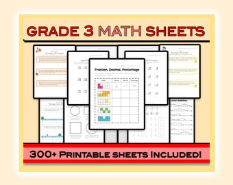 Third Grade Math Worksheets (300+ Sheets) · Grade 3 Math Worksheets · Third Grade Homework Printables ·  3rd Grade Homeschool, Home Learning