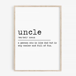 Uncle Definition Print · Uncle Gift From Niece · Uncle Gift From Nephew ...