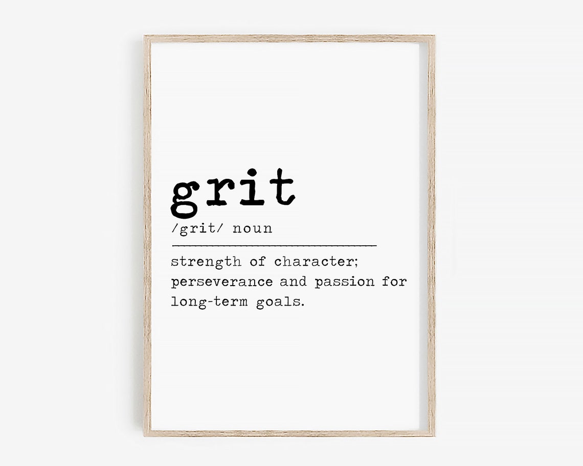 Grit Definition Motivational Wall Decor for Office Etsy