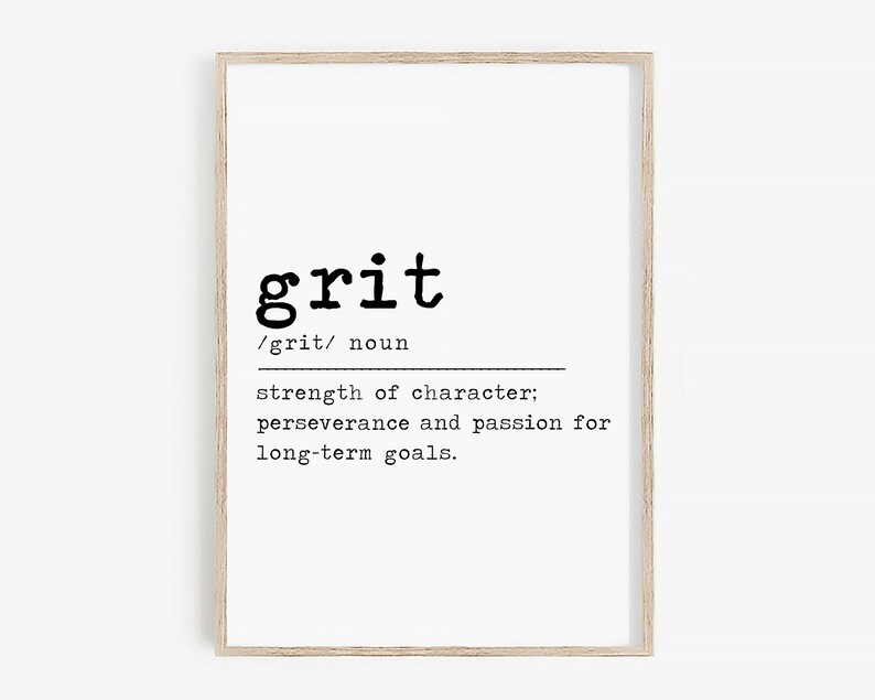 Grit Definition Motivational Wall Decor for Office Etsy