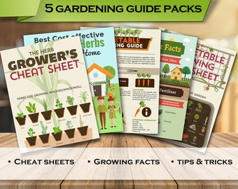 Gardening Cheat Sheets, Garden Guides, Vegetables Printable, Vegetable Garden, Growing Chart, Gardening svg, Garden Reference, PDF Download