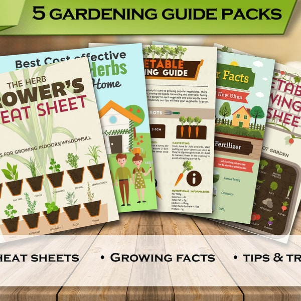 Gardening Cheat Sheets, Garden Guides, Vegetables Printable, Vegetable Garden, Growing Chart, Gardening svg, Garden Reference, PDF Download