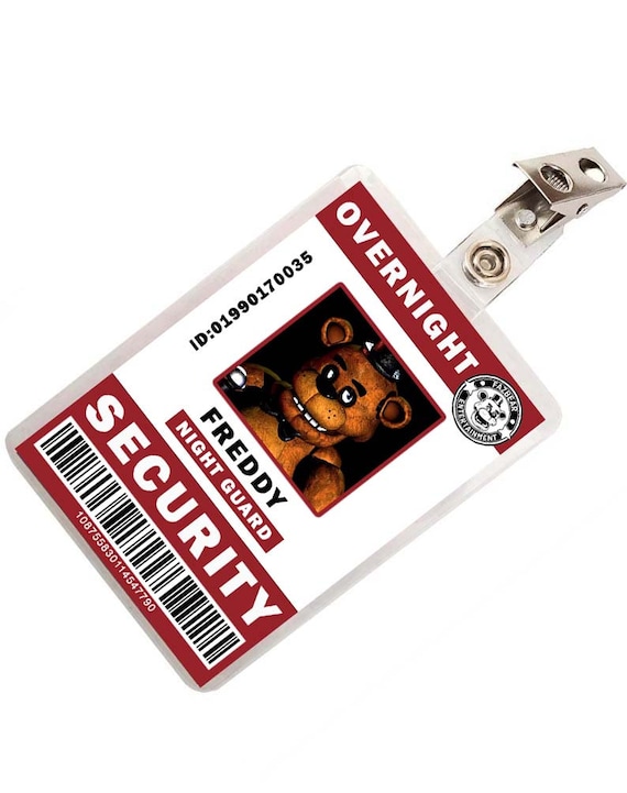 FNAF Five Nights at Freddy's Security ID Badge Cosplay Etsy
