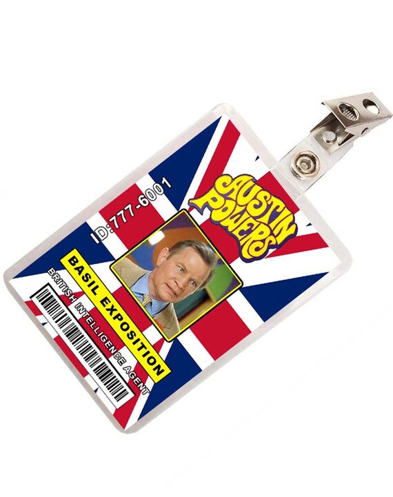 Austin Powers Basil Exposition ID Badge Costume Name Tag Etsy UK