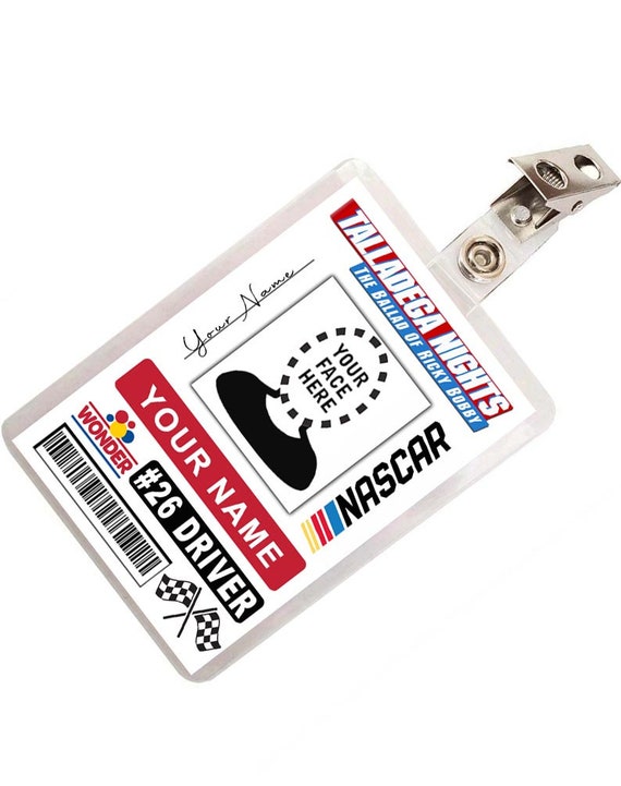 Talladega Nights Nascar Driver ID Badge Costume Name Tag Prop Etsy