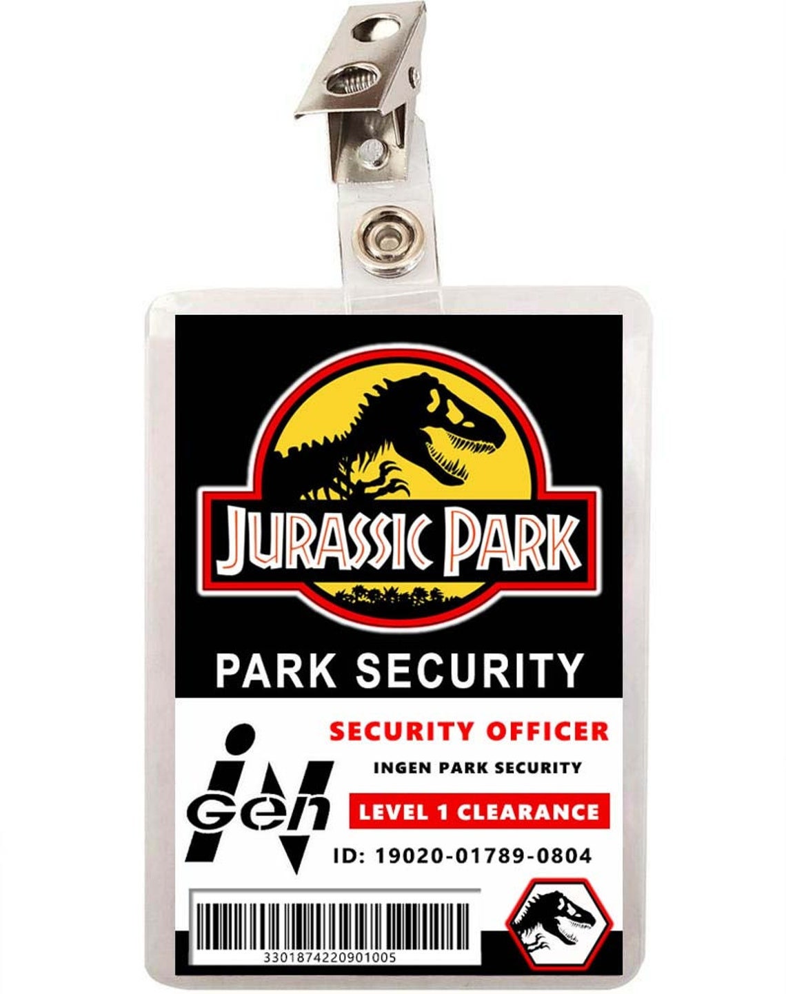 Memorabilia Personalized Jurassic Park-Park Ranger Plastic ID Badge