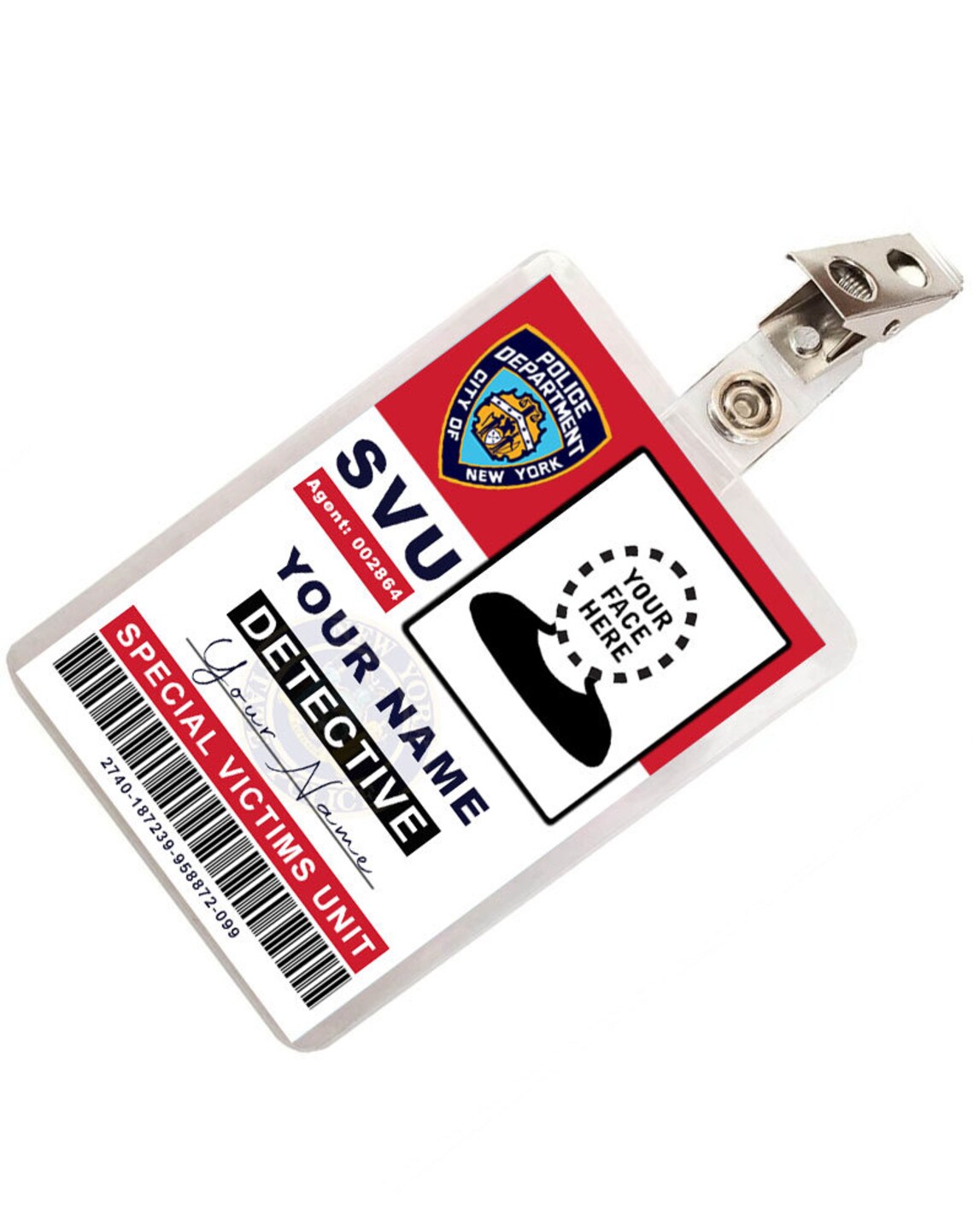Custom Law & Order SVU Detective ID Badge Costume Name Tag Etsy