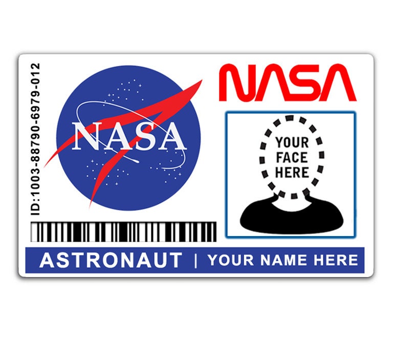 Custom NASA Astronaut License Plastic Card ID Movie Prop Add - Etsy