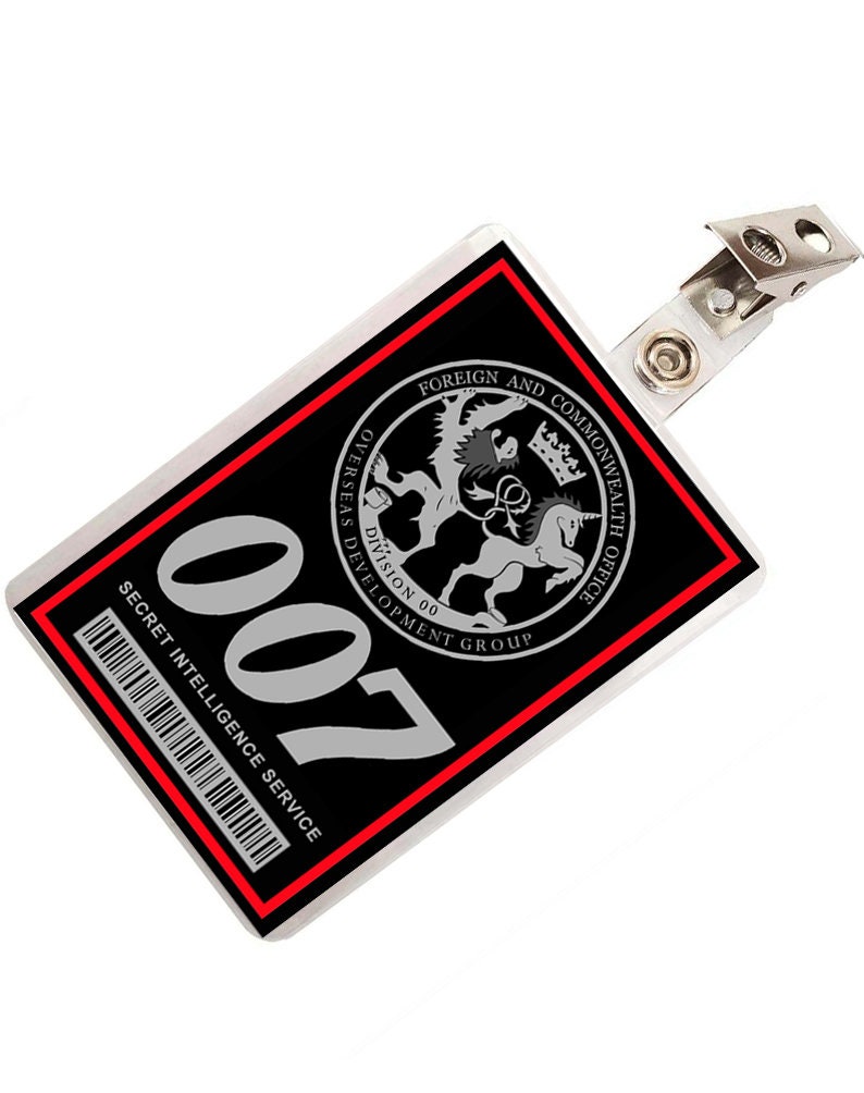 007 James Bond ID Badge Cosplay Costume Name Tag Halloween
