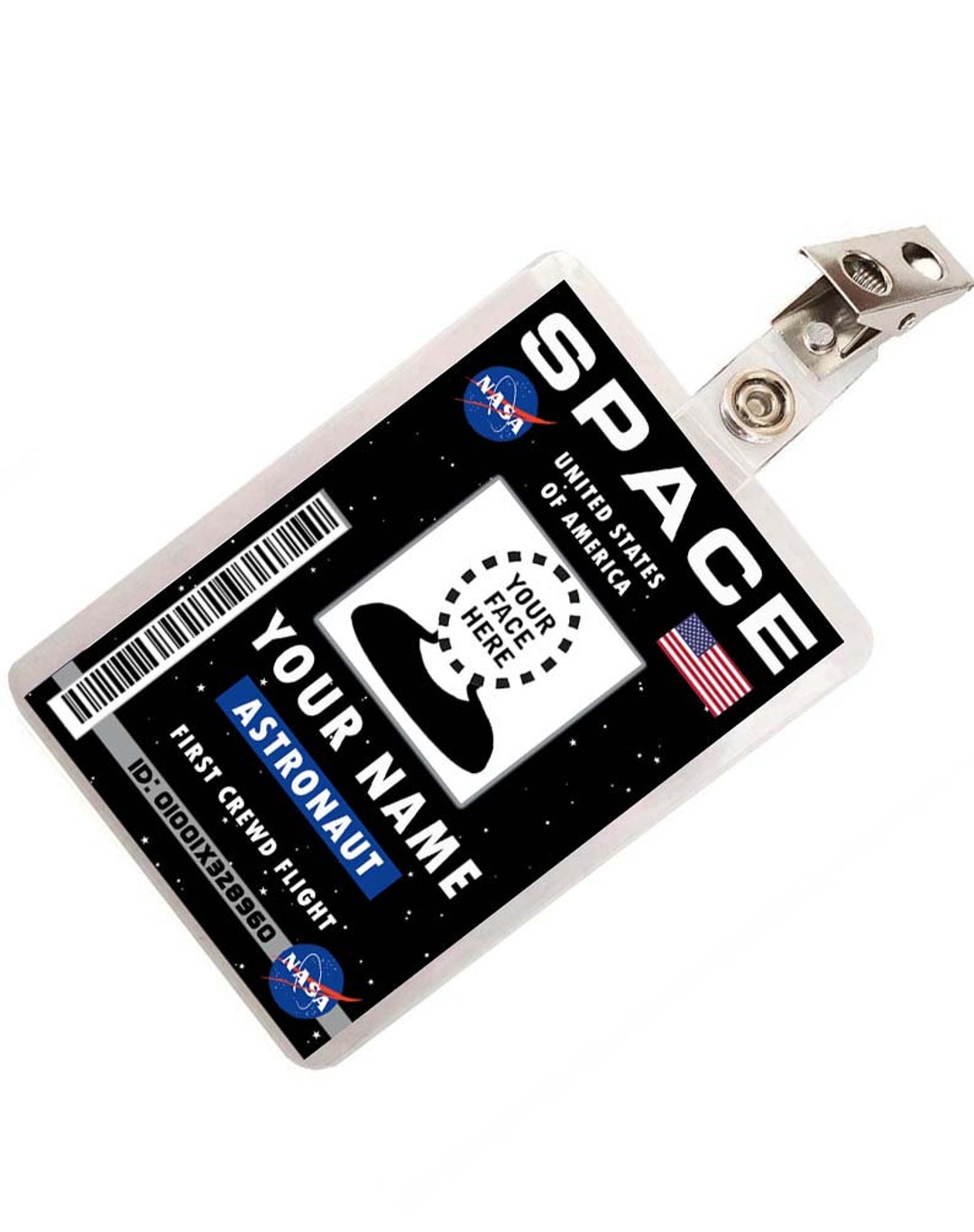 Custom Space NASA Astronaut ID Badge Costume Name Tag Prop Add - Etsy