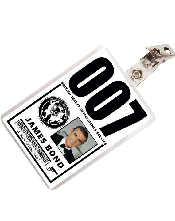 007 James Bond ID Badge Cosplay Costume Name Tag Halloween | Etsy