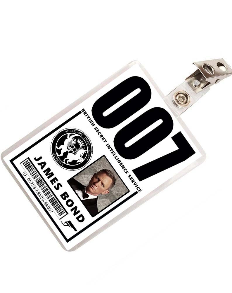 007 James Bond ID Badge Cosplay Costume Name Tag Halloween Daniel Cra…