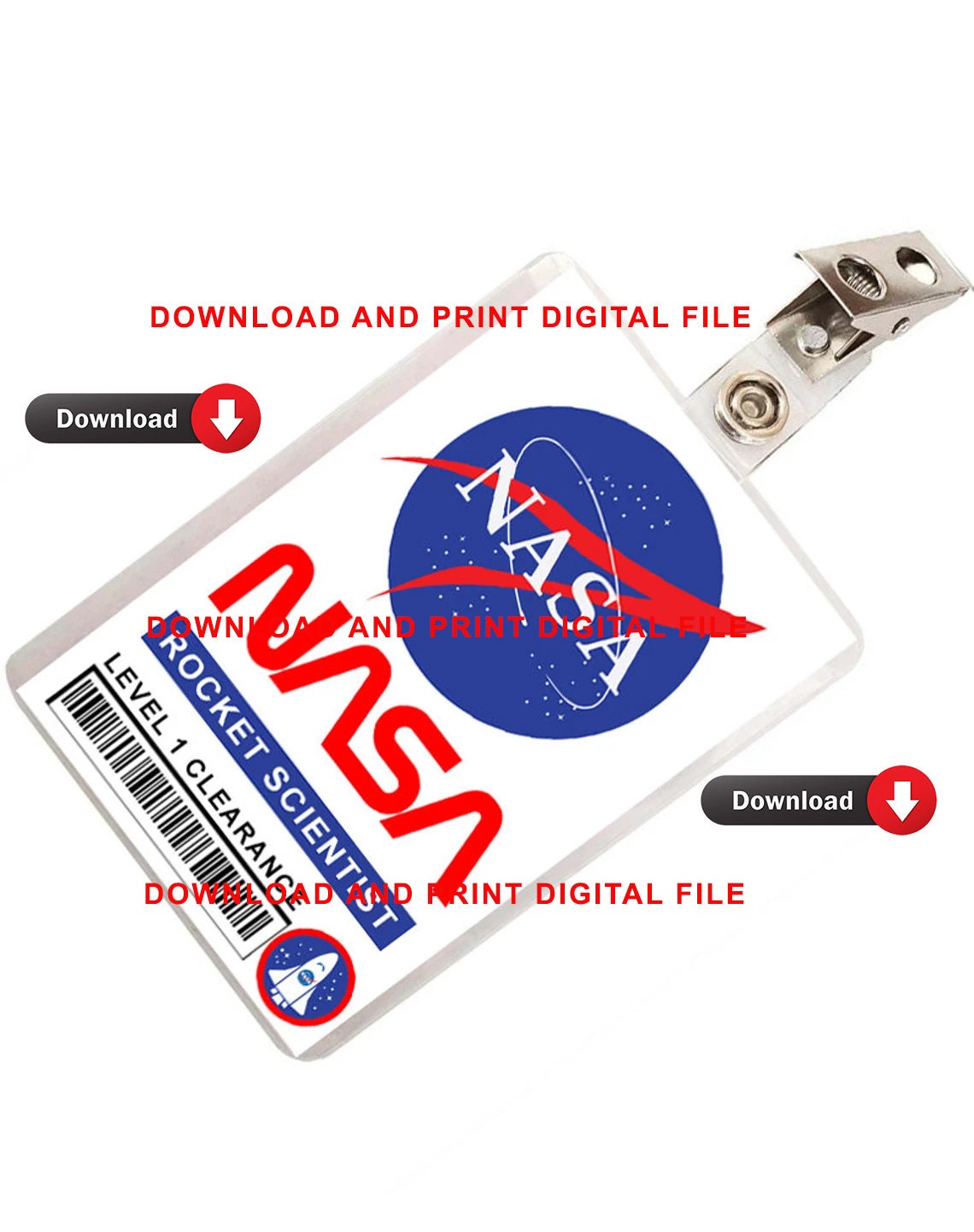 nasa astronaut rocket scientist id badge cosplay costume name etsy australia