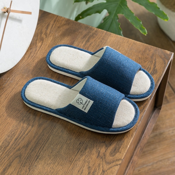 DrifWoo Slippers Men House Slippers Summer Slippers Tatami Slippers Open Toe Slippers Home Slippers Men shoes Gifts for Men Spa Slippers Dad