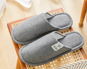 Men Slippers Close toe Slippers Men House Slippers House Shoes Men Birthday Gift for Him Gifts for Dad Brother Gift Spa Slippers Guest