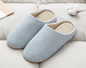 Unisex Closed Toe Quiet Slippers Warm Cozy Slip-on Bedroom Slippers for Relaxation Footwear Closed-heel Slippers Soft and Silent for Women