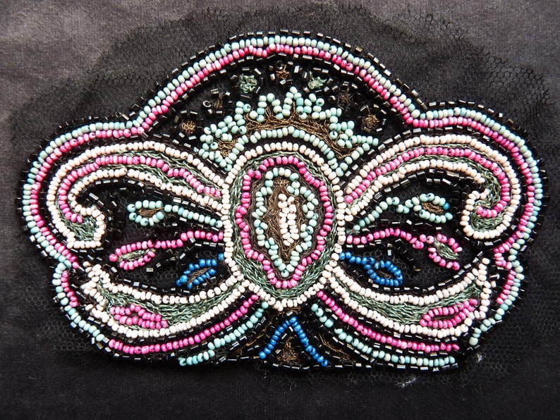 1920s Vintage Beaded Applique Etsy