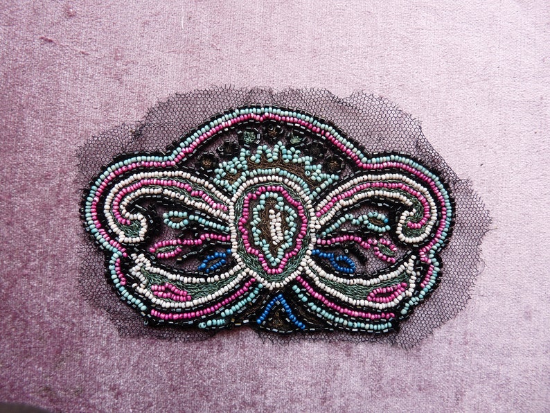 1920s Vintage Beaded Applique Etsy