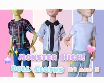 Camisetas de muñecos Monster High de primera y tercera generación