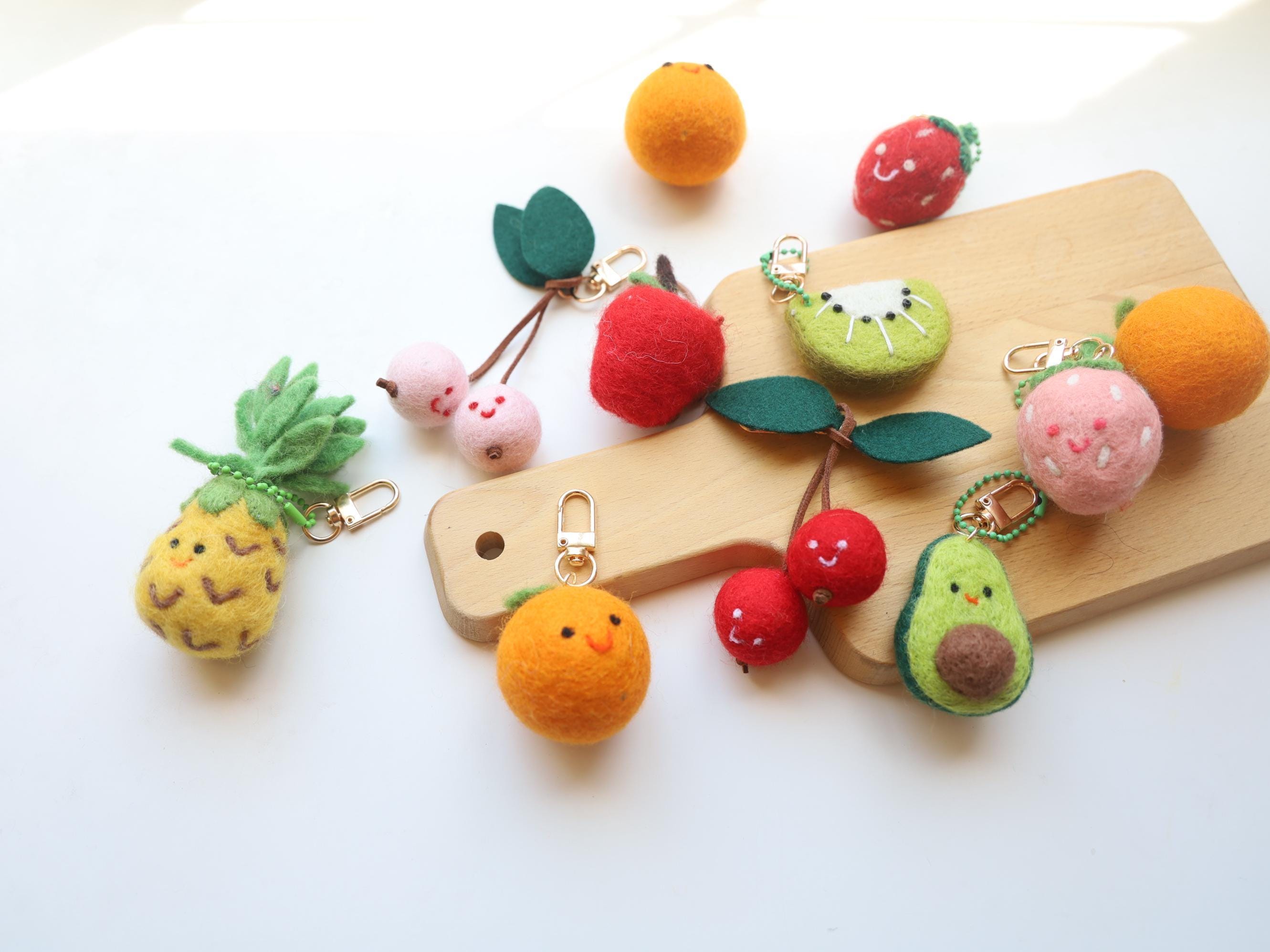 Handmade Felt Fruit Keychain: Plush Bag Charm