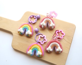 Handmade Felt Rainbow Keychain