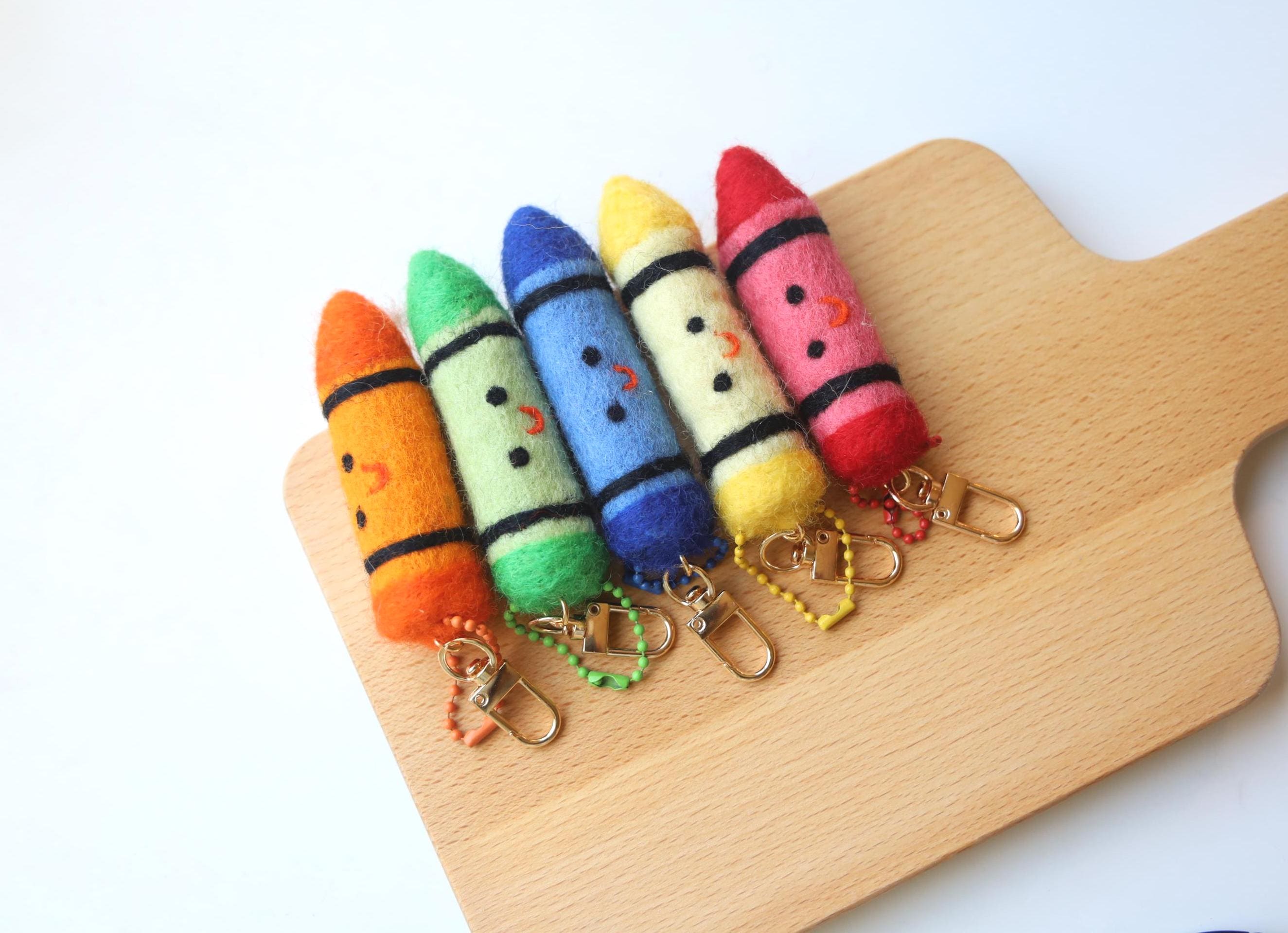 Felt Crayon Keychain: Back to School Gift, Teacher Ornament