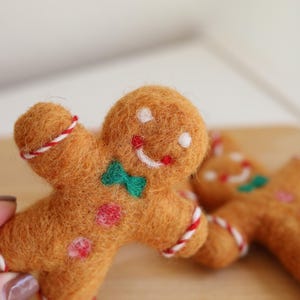 Felt Gingerbread Man Christmas Ornament or Magnet: Handmade Holiday Decor