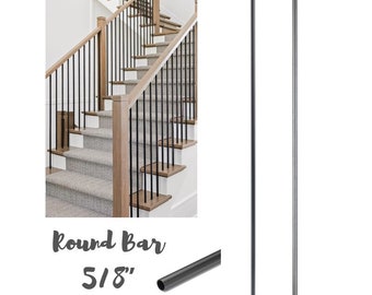 Iron Stair Balusters - Metal Stair Spindles - Modern Round Bar for Staircase