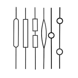 Satin Black Stair Iron Baluster: Modern Metal Spindle 1/2&#39;&#39;x1/2&#39;&#39;x44&#39;&#39;