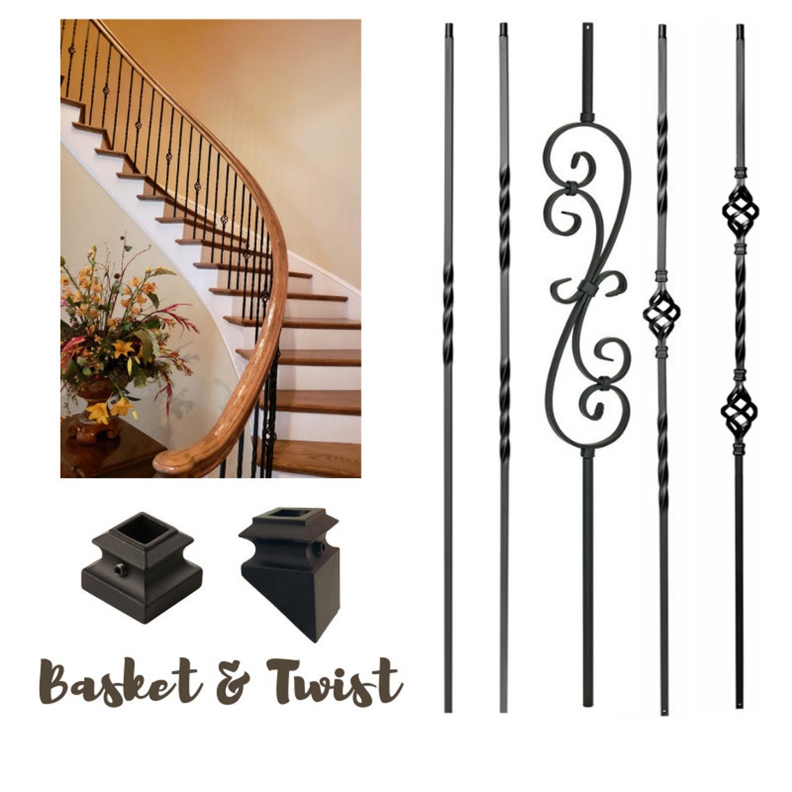 Balaustres de escalera de hierro Husillos metálicos para | Etsy
