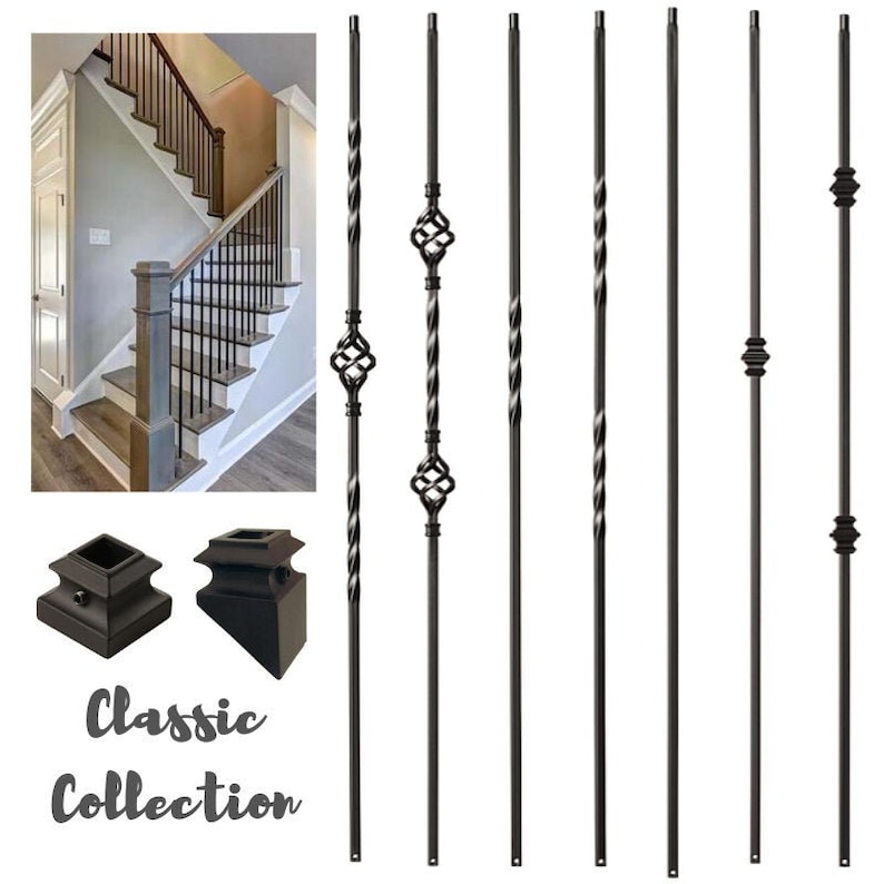 Iron Balusters Iron Spindles Satin Black Hollow Core Etsy