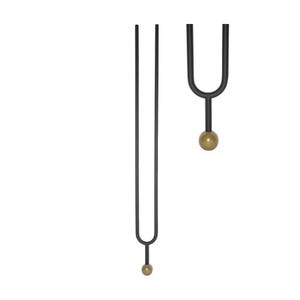 Aurea Orb – Iron Stair Baluster Satin Black with Gold Sphere Base Accent - Stair Parts