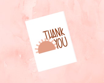 Thank You with Sun— Thank You Card