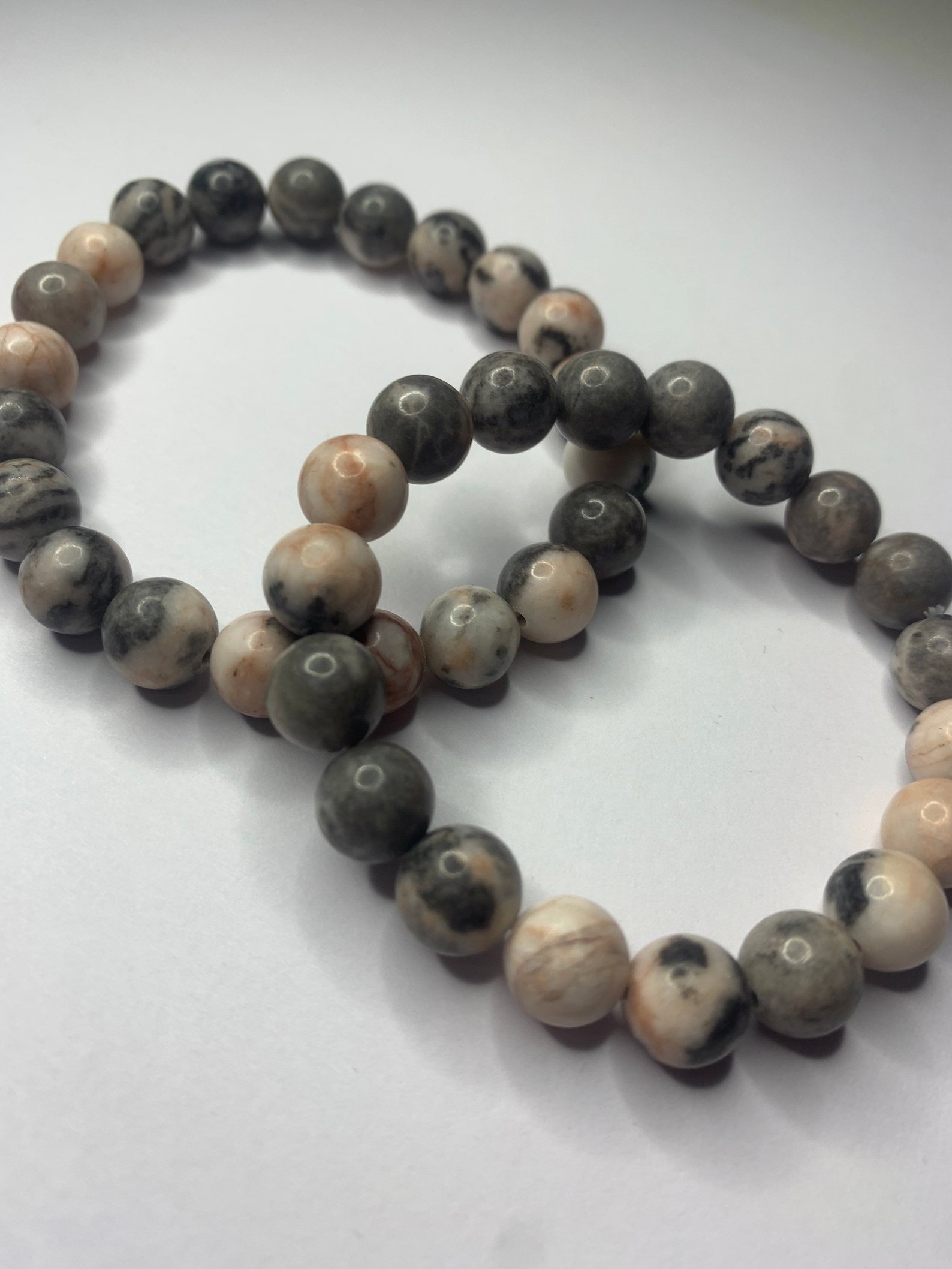 Pink Zebra Jasper Crystal Healing Bracelet Etsy